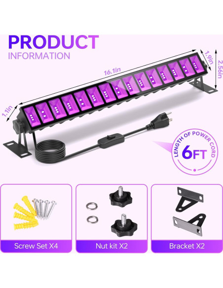 Paquete de 4 Luces LED Negras YQNLIFA 36W Impermeables IP66 Paquete de 4 Luces LED Negras YQNLIFA 36W Impermeables IP66