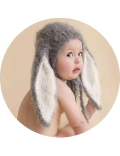 Sombrero de Fotografía para Recién Nacidos Gris Oscuro 2