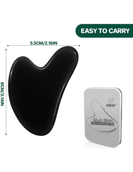 Tablero Gua Sha Negro GUKOY para Masaje Facial y Terapia Tablero Gua Sha Negro GUKOY para Masaje Facial y Terapia