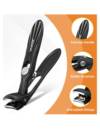 Cortauñas DRMODE para Hombres con Cabeza en Ángulo - Negro