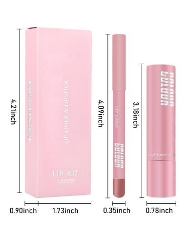 Kit de Lápiz Labial y Lápiz de Labios Mate CAKAILA 2 en 1