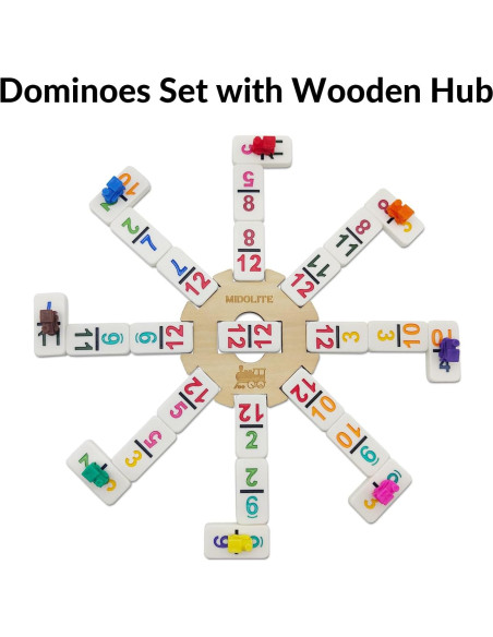 Juego de Dominó Doble 12 MIDOLITE con 91 Fichas y Soportes Juego de Dominó Doble 12 MIDOLITE con 91 Fichas y Soportes