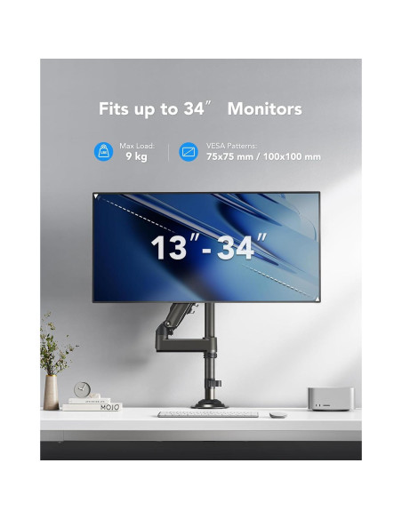 Soporte de Monitor HUANUO Ajustable 13-34" Negro VESA 75/100 Soporte de Monitor HUANUO Ajustable 13-34" Negro VESA 75/100
