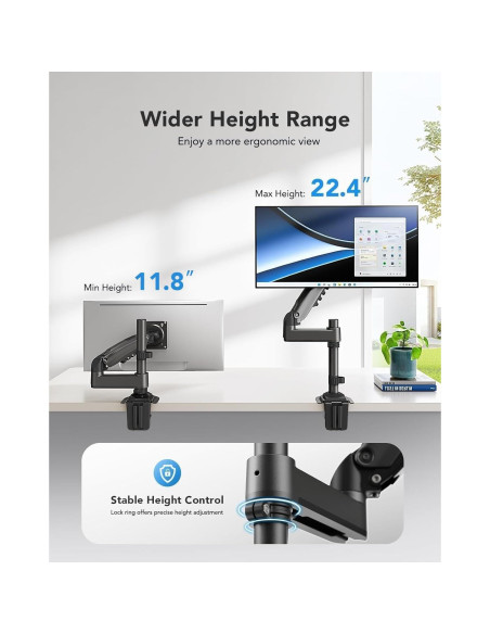 Soporte de Monitor HUANUO Ajustable 13-34" Negro VESA 75/100 Soporte de Monitor HUANUO Ajustable 13-34" Negro VESA 75/100