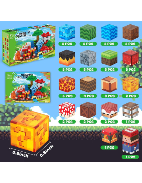 Juego de Bloques Magnéticos TENYEAH 64 Piezas para Niños 3+ Juego de Bloques Magnéticos TENYEAH 64 Piezas para Niños 3+