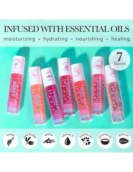 Set de 7 Aceites Labiales Hidratantes Almar - Brillo Intenso Set de 7 Aceites Labiales Hidratantes Almar - Brillo Intenso