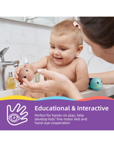 Juguetes de Baño LiKee 3 Tortugas Flotantes para Bebés 1+ Años Juguetes de Baño LiKee 3 Tortugas Flotantes para Bebés 1+ Años