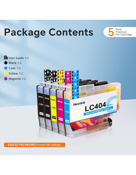 Cartuchos de Tinta Compatibles Brother LC404 - 5 Piezas Cartuchos de Tinta Compatibles Brother LC404 - 5 Piezas
