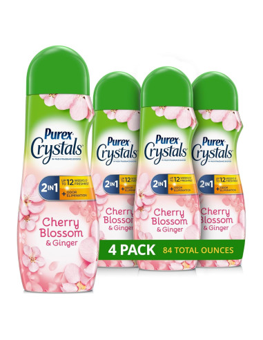 Purex Crystals Potenciador de Fragancia 4x21oz Flor de Cerezo y Jengibre