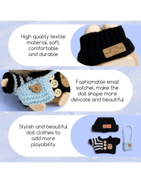 Conjunto de Ropa para Muñecas de 17cm - 3 Piezas Negro Conjunto de Ropa para Muñecas de 17cm - 3 Piezas Negro