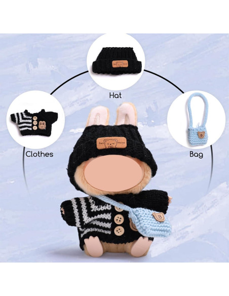 Conjunto de Ropa para Muñecas de 17cm - 3 Piezas Negro Conjunto de Ropa para Muñecas de 17cm - 3 Piezas Negro