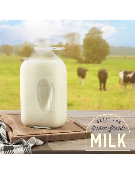 Jarra de Leche de Vidrio KitchenToolz 1.89 L con Tapa y Pico Vertedor Jarra de Leche de Vidrio KitchenToolz 1.89 L con Tapa y Pico Vertedor