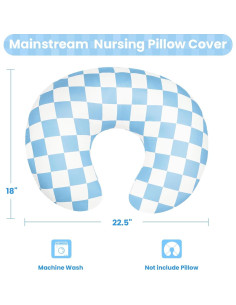 Funda de Almohada de Lactancia Beyunz Azul Bebé Suave 2