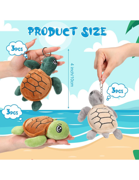 15 Llaveros Tortuga de Peluche Colorido 14 cm Hinly 15 Llaveros Tortuga de Peluche Colorido 14 cm Hinly