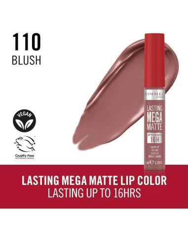 Rimmel London Lasting Mega Matte Labial Líquido 7.39ml Rubor