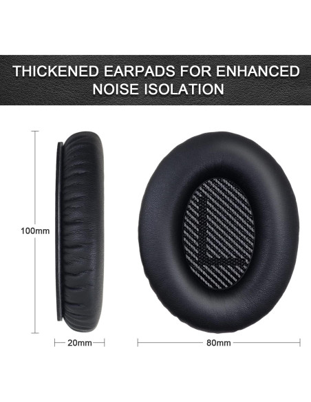 Almohadillas de Reemplazo Bose QC35 QC25 QC15 - Espuma Memoria Almohadillas de Reemplazo Bose QC35 QC25 QC15 - Espuma Memoria