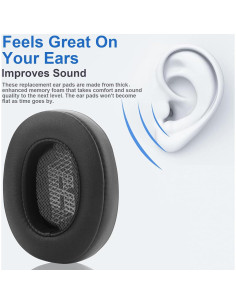 Almohadillas de Reemplazo para Auriculares JBL Live 500BT - Gel Refrigerante y Espuma de Memoria (Negro) 2