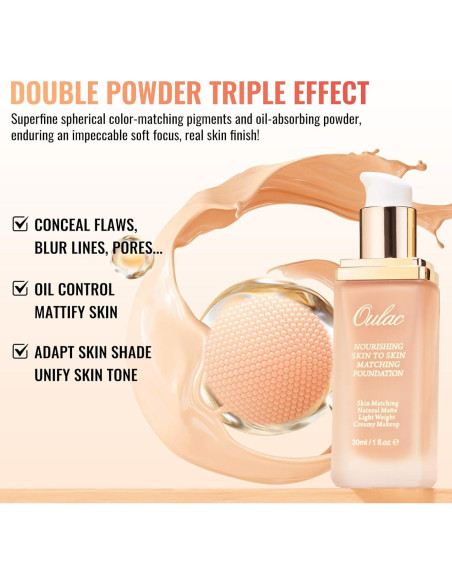 Base Líquida Oulac 30ml Vegana Tono Desierto 12 Hidratante Base Líquida Oulac 30ml Vegana Tono Desierto 12 Hidratante