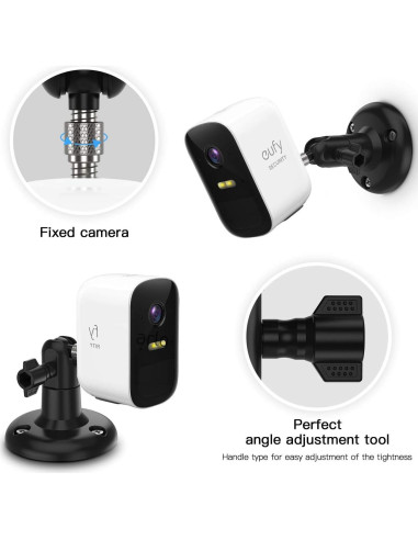 Soporte de Pared Ajustable VOMENC para Eufycam 2C/2 Pro - 2PACK Negro
