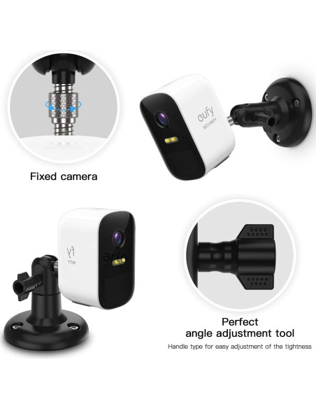 Soporte de Pared Ajustable VOMENC para Eufycam 2C/2 Pro - 2PACK Negro Soporte de Pared Ajustable VOMENC para Eufycam 2C/2 Pro - 2PACK Negro