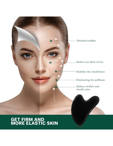 Tabla Gua Sha de Jade Natural GUKOY para Masaje Facial y Corporal Tabla Gua Sha de Jade Natural GUKOY para Masaje Facial y Corporal