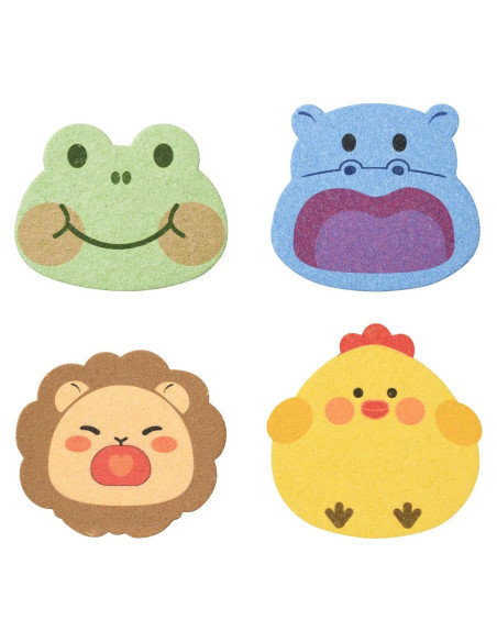 Esponjas de Baño para Niños Pumwoy 4 Pcs Animales Coloridos Esponjas de Baño para Niños Pumwoy 4 Pcs Animales Coloridos