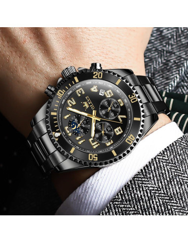 Reloj OLEVS Cronógrafo de Acero Inoxidable para Hombres