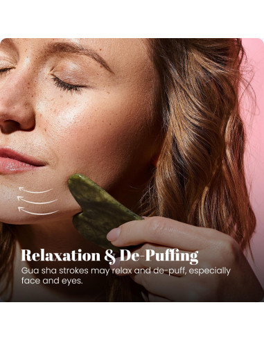 Herramienta Gua Sha Cristal Sanador RoselynBoutique Jade Verde