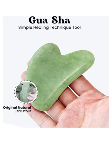 Herramienta Gua Sha Cristal Sanador RoselynBoutique Jade Verde