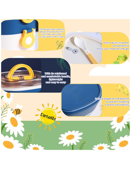 Caja Bento Kawaii 1.2L Paidideng con Utensilios y Bolsa Azul Caja Bento Kawaii 1.2L Paidideng con Utensilios y Bolsa Azul