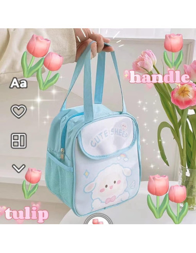 Caja Bento Kawaii 1.2L Paidideng con Utensilios y Bolsa Azul