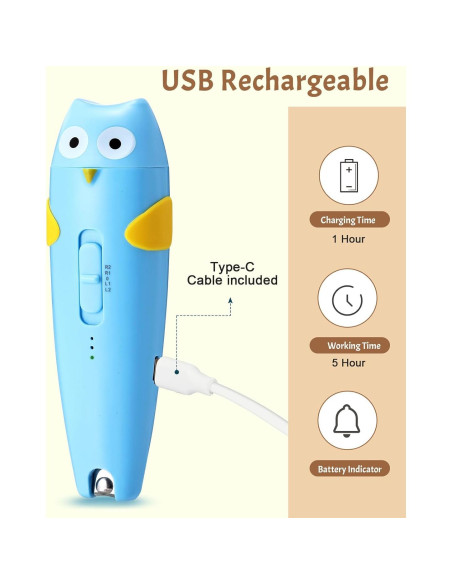 Cortador de Uñas Eléctrico Lictin 2 en 1 para Bebés con Luz Cortador de Uñas Eléctrico Lictin 2 en 1 para Bebés con Luz