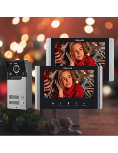 Intercomunicador Video WOLILIWO 7" HD 1 Cámara 2 Monitores