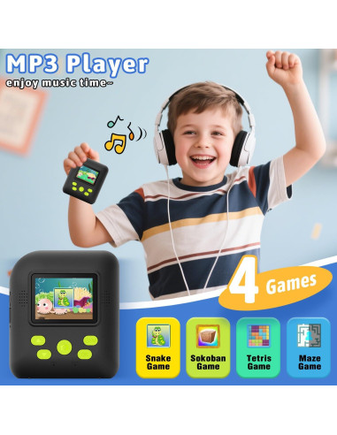 Cámara Instantánea para Niños Okaloka P89 48MP HD Negro