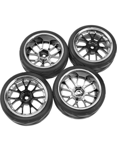 4 Neumáticos de Caucho HIRCQOO 65mm para Carros RC 1/10 4 Neumáticos de Caucho HIRCQOO 65mm para Carros RC 1/10