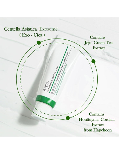 Crema Doble Cica Verde RAVIEL 50ml - Hidratante Calmante Piel Crema Doble Cica Verde RAVIEL 50ml - Hidratante Calmante Piel