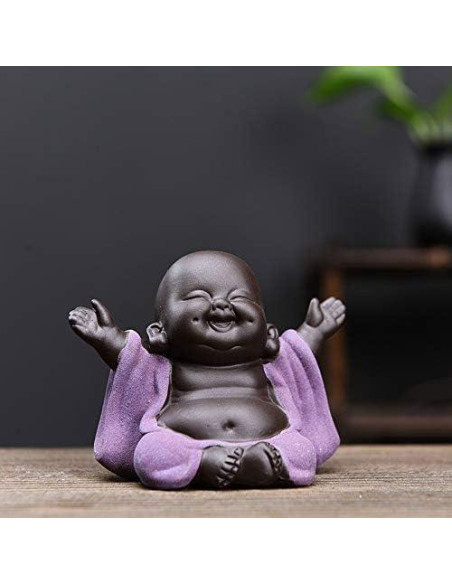 Estatua de Buda Bebé de Cerámica Kingzhuo 6.8 cm Púrpura Estatua de Buda Bebé de Cerámica Kingzhuo 6.8 cm Púrpura