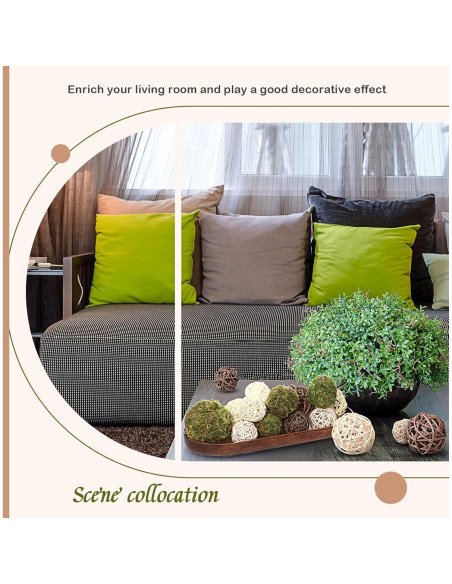 Jetec 18 Pcs Bolas Decorativas de Musgo y Mimbre para Mesa Jetec 18 Pcs Bolas Decorativas de Musgo y Mimbre para Mesa