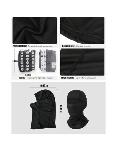 Gafas de Motocross Immoono con Balaclava Unisex - Negro