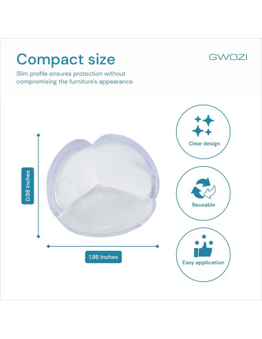 Protectores de Esquinas de Silicona GWOZI - 12 Pcs Transparentes