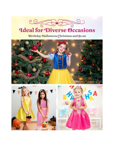 Conjunto de Disfraces de Princesa Gleamkid 13 en 1 para Niñas 3-6 Años