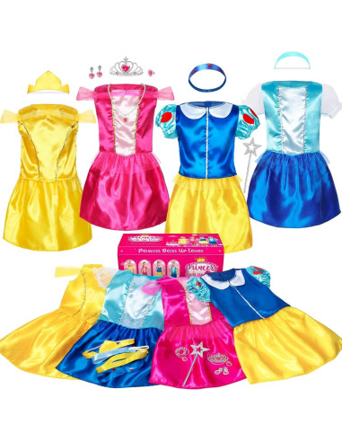 Conjunto de Disfraces de Princesa para Niñas 3-6 Años - 15 Piezas