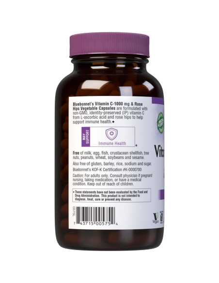 Vitamina C 1000 mg Bluebonnet con Rosa Mosqueta 180 Cápsulas Vitamina C 1000 mg Bluebonnet con Rosa Mosqueta 180 Cápsulas