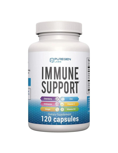 Suplemento Inmunológico 120 Cápsulas P Puregen Labs - Vitamina C, D3, Zinc Suplemento Inmunológico 120 Cápsulas P Puregen Labs - Vitamina C, D3, Zinc