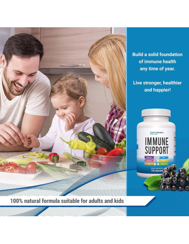Suplemento Inmunológico 120 Cápsulas P Puregen Labs - Vitamina C, D3, Zinc