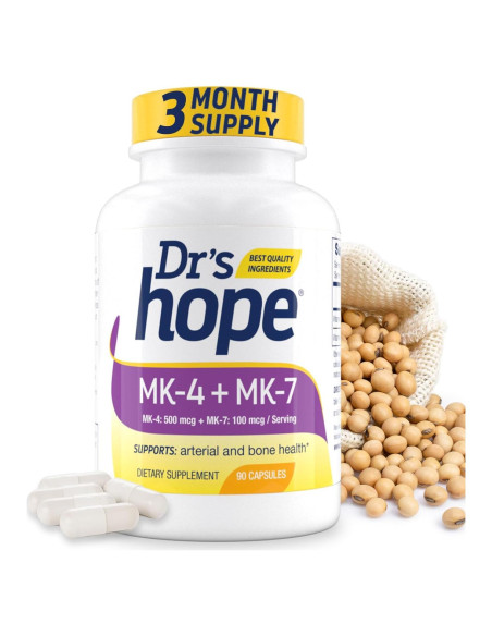 Vitamina K2 MK4 + MK7 Dr. Hope 90 Cápsulas Veganas Vitamina K2 MK4 + MK7 Dr. Hope 90 Cápsulas Veganas