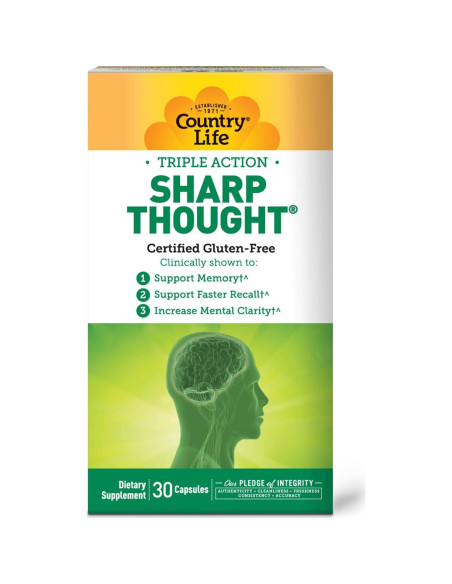 Suplemento Memoria Country Life Sharp Thought 30 Cápsulas Suplemento Memoria Country Life Sharp Thought 30 Cápsulas
