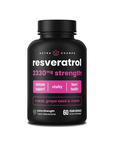 Suplemento de Resveratrol NutraChamps 1200mg 60 Cápsulas Veganas