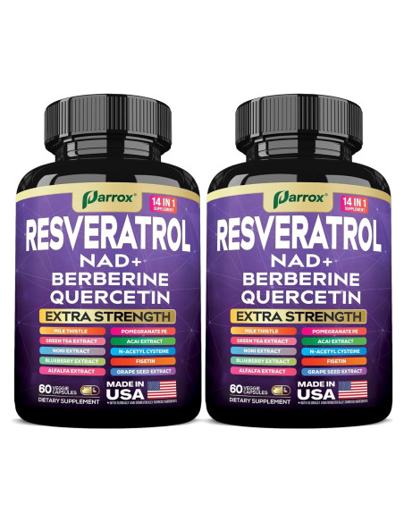 Suplemento Parrox 14-en-1 Resveratrol y Antioxidantes 120 Cápsulas Suplemento Parrox 14-en-1 Resveratrol y Antioxidantes 120 Cápsulas
