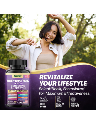 Suplemento Parrox 14-en-1 Resveratrol y Antioxidantes 120 Cápsulas